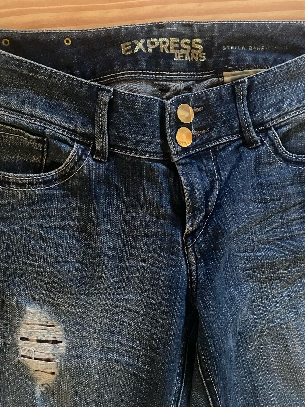 Express Stella Dark Blue Boot Cut Jeans